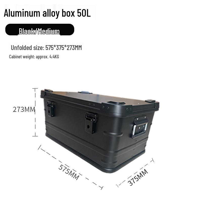 Black Aluminum Camping & Storage Box for Home, Outdoor, & Car Trunk