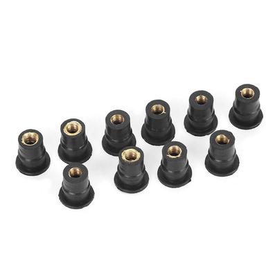 KIMISS 10Pcs Motorcycle Windshield Bolts Screws Kit 5mm/0.2in Rubber M5 Well Nuts Fairing Fasteners Powersports Parts for Motorcycle and ATV