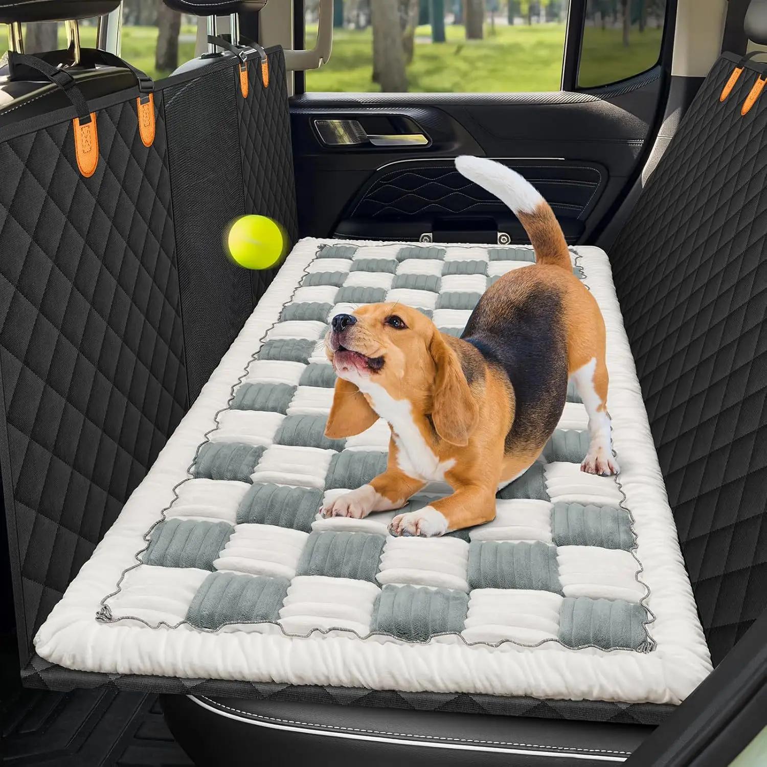 

Multi-Purpose Plush Thick Pet Cushion Floor Pad for Pets Comfortable Car Travel Bed Warm Soft Grid-Style Pets Mattress Washable сірий