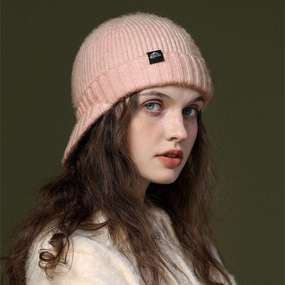 Windproof Bonnet Caps Cold Resistant Peaked Cap Casual Warm Knitted Hat  for Women Girls