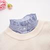 Women's Detachable False Collar Insert Elegant Striped Lapel Faux Half Shirt Blouse Collar Top for Sweater and Dresses