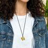 Soft Leather Cord Necklace Featuring Detailed Horse Charm Fashionable for Women