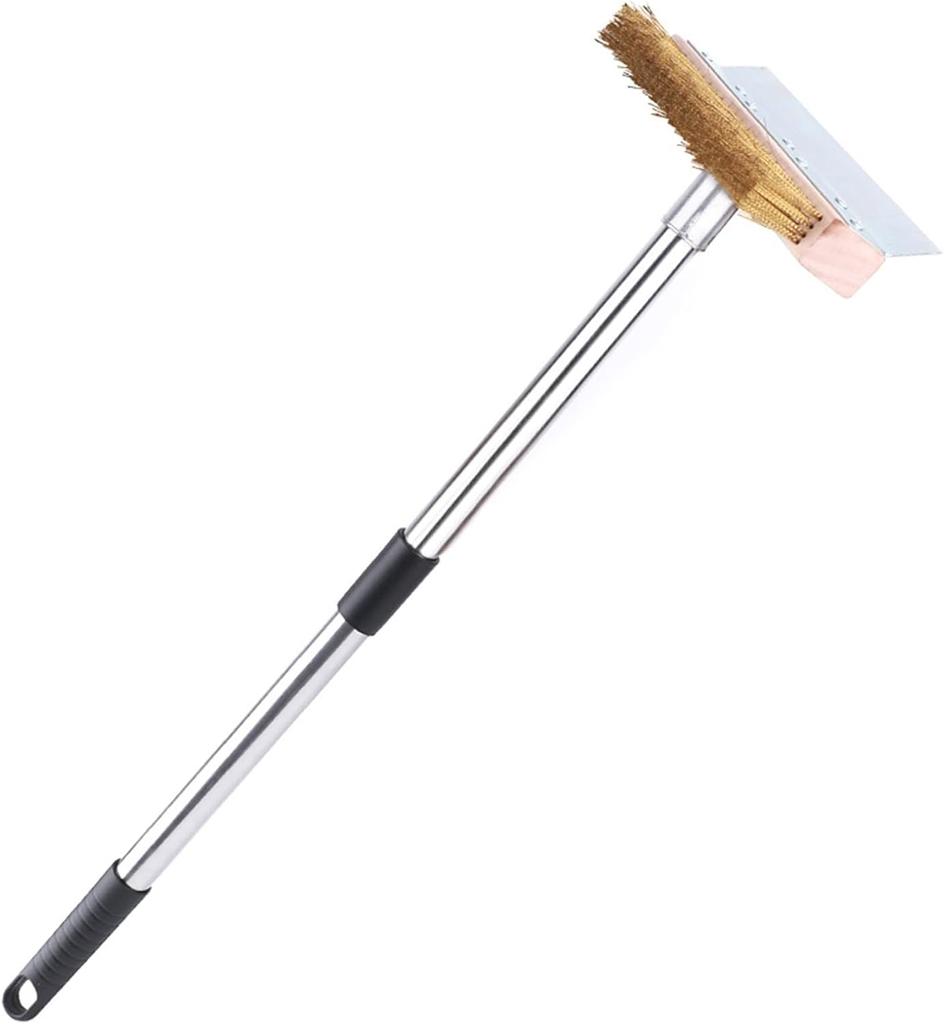 Pizza Oven Brush Grill Cleaning Brush with Scraper and 1.6m Long Handle Pizza Oven Accessories Pizza Oven Tool