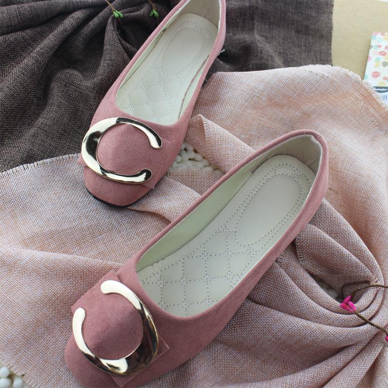 Γυναικεία Φλατ Παπούτσια με Μεταλλική Αγκράφα Μεγάλα Μεγέθη Παπούτσια Εργασίας