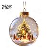 Garden Holiday Ornaments Glowing Christmas Story Ornament, Light-Up 3D Hanging Ball with Warm LED, Mini Decorative Spheres for Holidays Scene