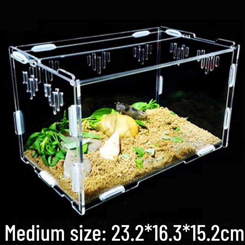 Clear Acrylic Reptile Breeding Box for Tortoise, Lizard, Spider, Hedgehog, Frog