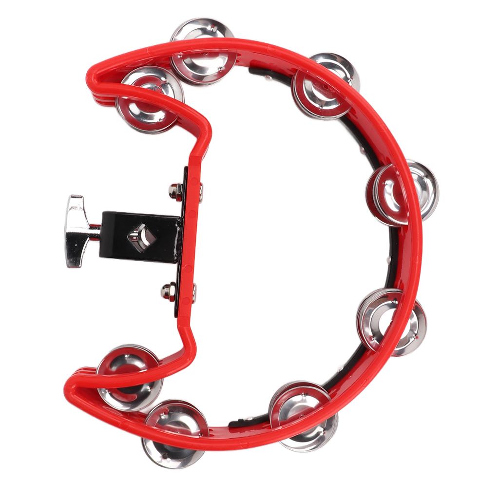 Tambourine Single Row Metal Jingle Bells Handheld Percussion Drum Instrument for Kids Adults