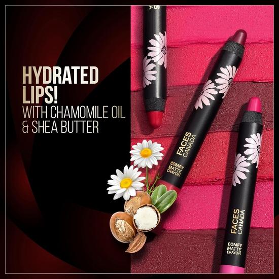 FACESCANADA Comfy Matte Lip Crayon - No Filter 13, 2.8g | 8HR Long Stay | No Dryness |  Intense Color In 1 Stroke | Hydrates & Nourishes