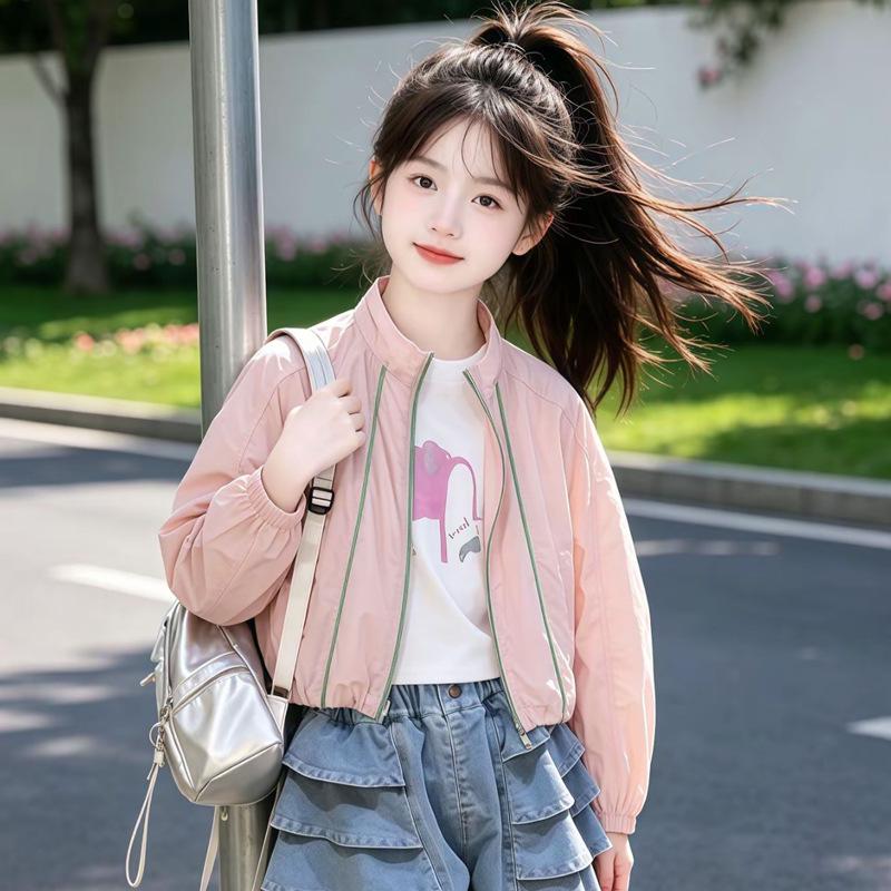 2026 New Summer Sun Protection Jacket for Girls - Stylish, Lightweight, Medium to Large Sizes 110 розовый