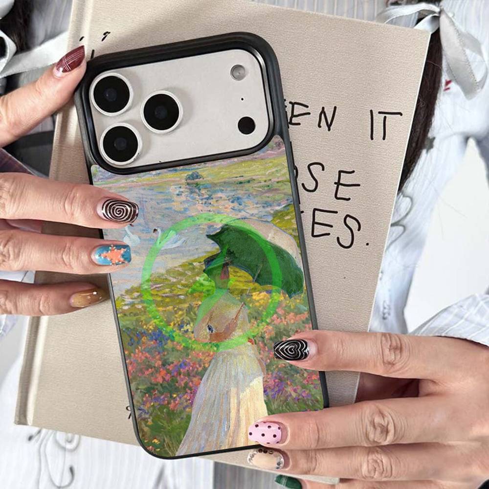 Claude Monet Impressionism Painter For Magsafe Wireless Charge Case For iPhone 17 16 15 14 13 12 11 15 Pro Max Magnetic Cover