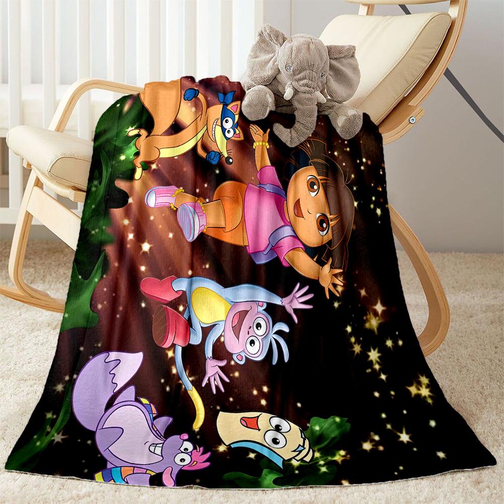 Dora Explorer Blanket Soft & Cozy Perfect for Seaside Bed Sofa All-Season Use Digital Print Birthday Christmas Gift Blanket