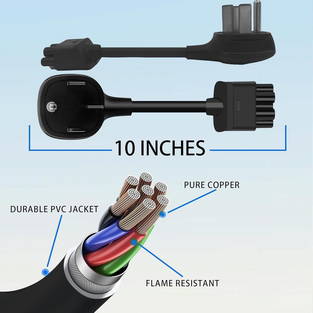 Premium Adapter For Tesla Gen 2 Mobile Charger | Connect To 240V Outlet | 32 Amp Charging | 10 Inch Length (NEMA 14-50)