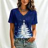 Women's Casual Christmas Printed Short Sleeve T-Shirt for Holiday and Everyday Wear