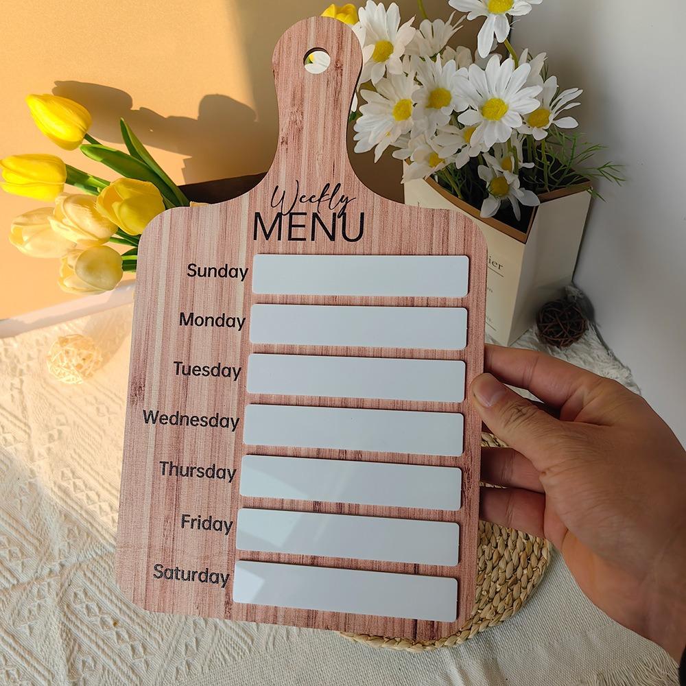 Wood Weekly Food Menu Board Magnetic Food Planning Board Fridge Meal Planner  Dinning Tale