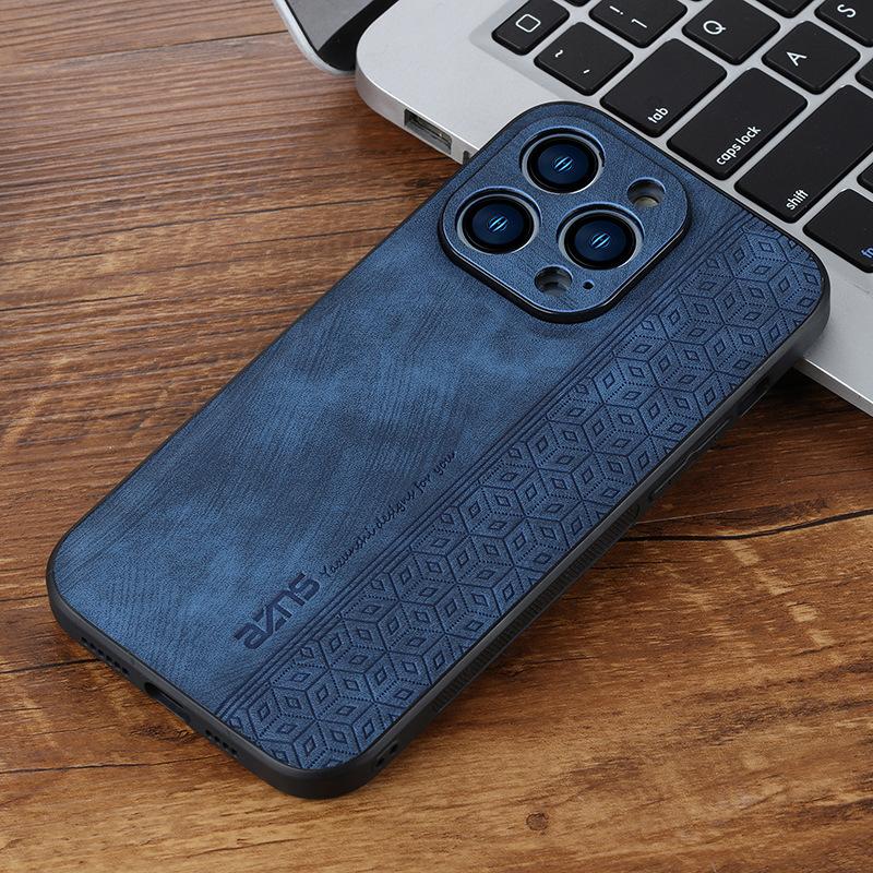 Applicable to Samsung S25Ultra mobile phone case, new skin feeling s24 printed leather pattern anti-drop A26 business protective case