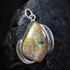 Natural Opal Pendant Multicolor 32.7 ct 925 Sterling Silver Fancy Cut October Birthday Birthstone