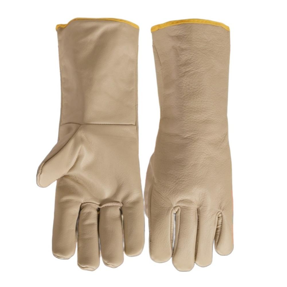 Cowhide Welding Gloves with 15cm Extended Wrist Cover for Added Protection During High Temperature Metal Fabrication