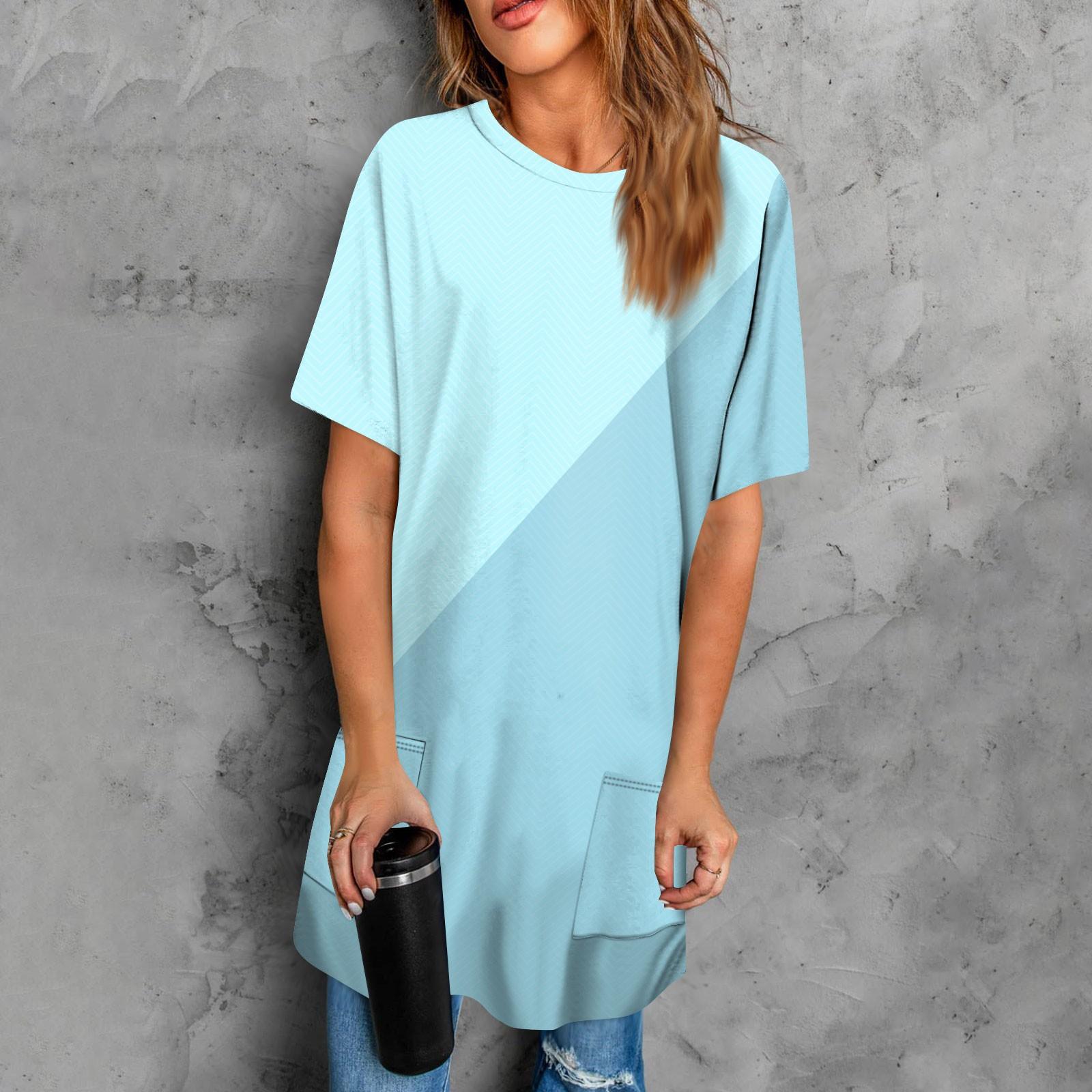 

Женская футболка с круглым вырезом, короткими рукавами и карманным принтом, топы стандартной посадки XXXL