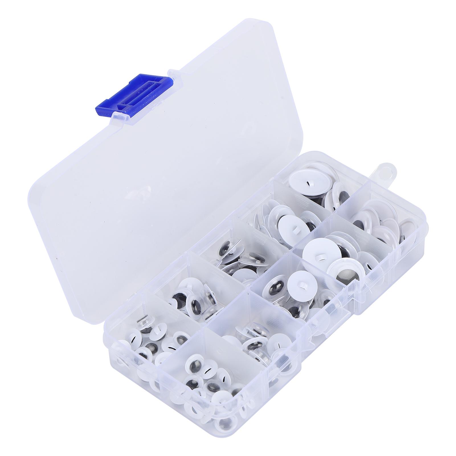 

100Pcs Sew On Plactic Eyes Movable Black and White Assorted Size Kids DIY Craft Making Material