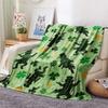 1PC Clover Print FlAannel Blanket, High quality Comfortable for All Seasons, Home Decor, Warmth and Comfort