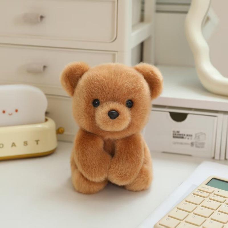 Snot bear computer screen decoration lying down bear ornament office mouse pony panda Zhuoban plush doll