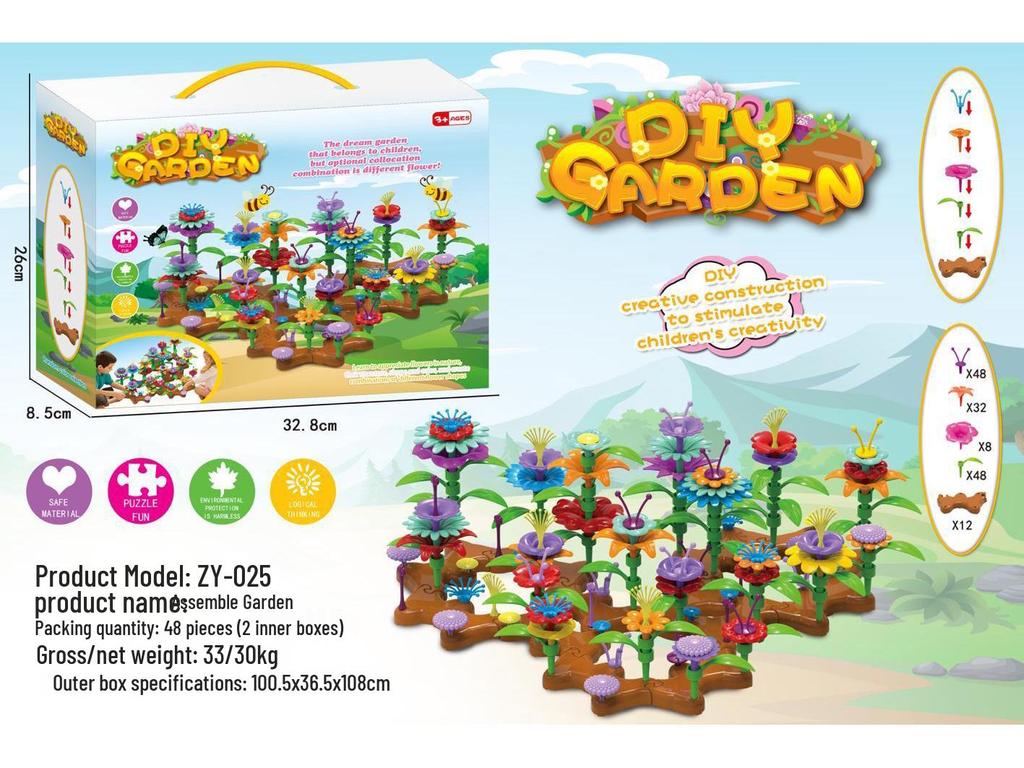 DIY Ever-Changing Flower Puzzle Toys for Kids - New Chinese Style Garden Building Blocks & Handicrafts