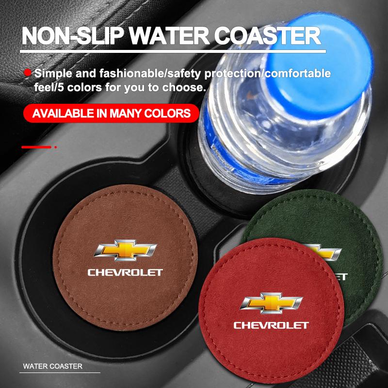 Car Cup Holder Pad PU Leather Slot Non-slip Coaster Mat For Chevrolet Cruze Malibu Sail Spark Captiva Equinox Trax AVEO Lova