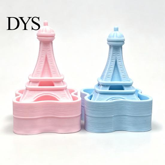 Anxiety Relief Gadgets Iron Tower Shape Clicker, Stress Desktop Ornament, 3D Macaron Colored Ornaments Printed Portable Fidget Toy, for Office