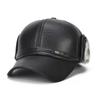 Premium Quality Faux Leather Bomber Trapper Ear Warm Cap For Elderly Men