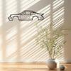 Metal Porsche 911 Turbo Wall Art Sculpture, Creative Iron Home Decoration, Unique Car Pendant Ornament for Indoor Living Room Decor