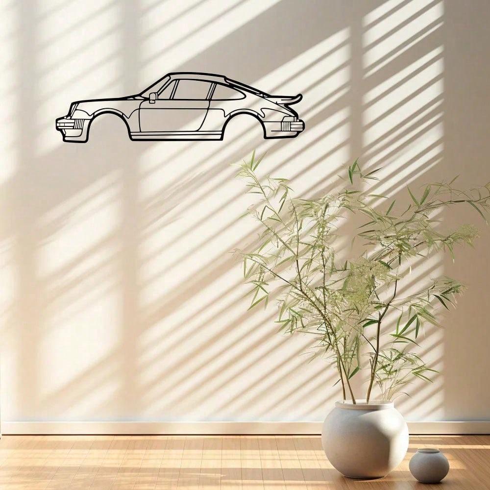 Metal Porsche 911 Turbo Wall Art Sculpture, Creative Iron Home Decoration, Unique Car Pendant Ornament for Indoor Living Room Decor
