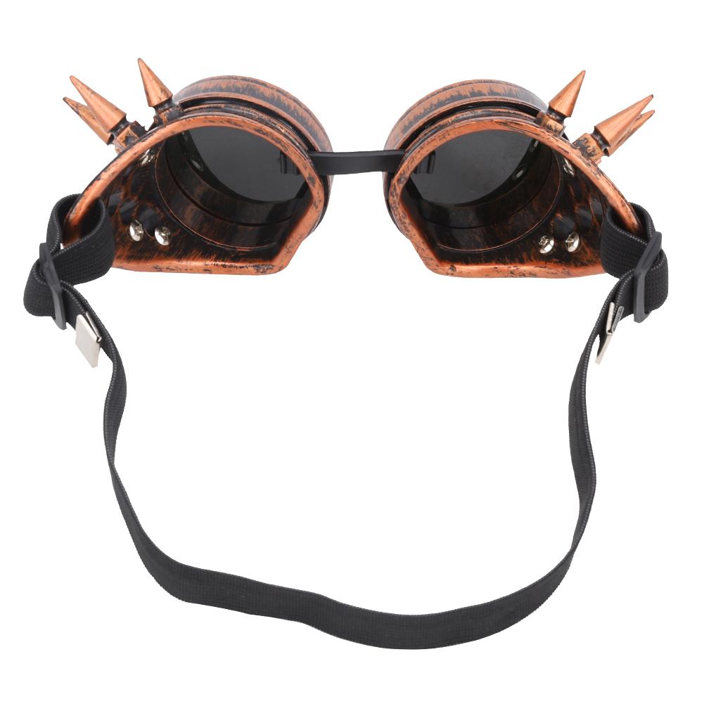 ABS Industrial Vintage Spiked Steampunk Unique Goggles Cycling Glasses Double Layer Windproof Sunglasses