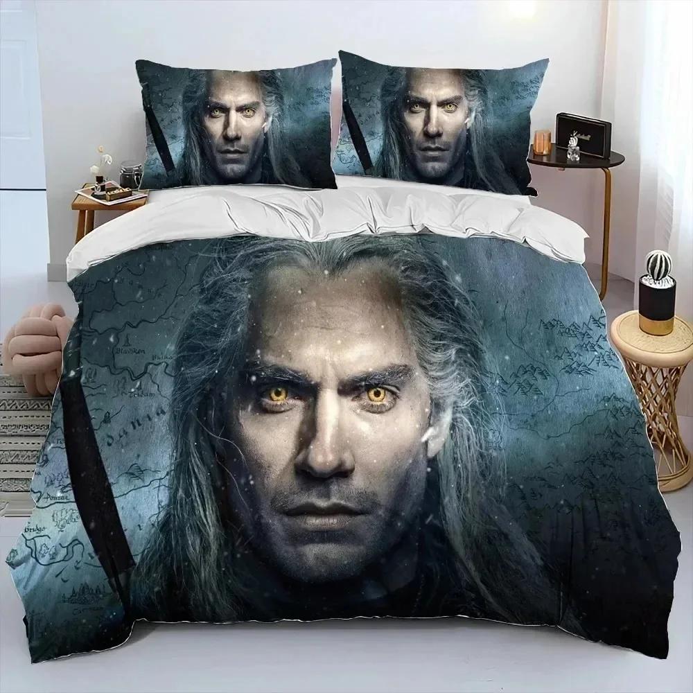 3D The W-Witcher Game cartoon Comfortable Duvet Quilt Cover Pillowcase Bedding Set Children Bedroom Decoration Home Textile