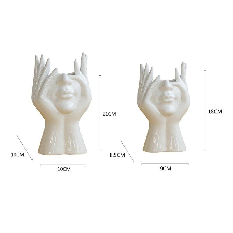 1pc Body Art Ceramic Vase Face Ceramic Vase Creative Flowerware Home Decor Living Room Decorations