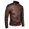 Abrigo para hombre, primavera, nueva chaqueta informal de cuero Vintage, chaqueta de cuero para hombre, chaqueta de cuero para motorista con bolsillo, traje de PU, diseño de Motor para hombre, otoño