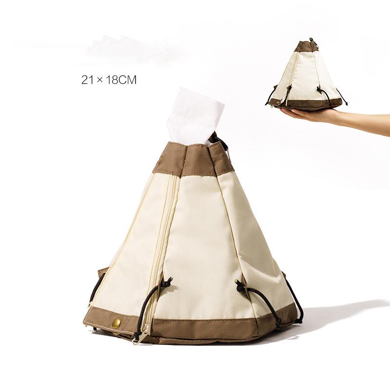 

Коробка для хлопчатобумажных салфеток в форме палатки, принадлежности для кемпинга, домашний декор, водонепроницаемая настольная коробка для перекачивания бумаги, складной чехол для рулонной бумаги