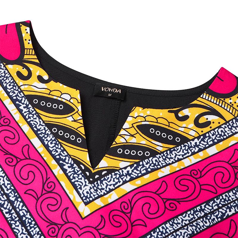 Rochii largi imprimate cu mâneci lungi, cu gât rotund, mărimi Plus