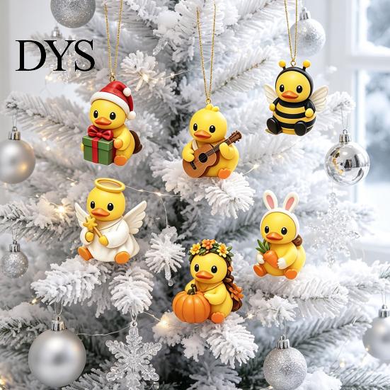 Duck Ornaments for Christmas Tree Advent Calendar, 24-Day Countdown Box with Cute Acrylic Toy Calendar Toy, Hanging Decor, Holiday Gift Lovers