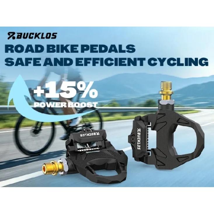 BUCKLOS Yol Bisikleti Pedalları SPD-SL için Bisiklet Kendinden Kilitli Pedal Kilit Plakaları ile Aşınmaya Dayanıklı Bisiklet Yarışı Klipsiz Pedallar Ultra Hafif