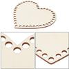 Base in legno per cestino all'uncinetto a forma di cuore con fondo in legno naturale da 2 pezzi