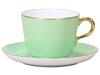 Okura Touen Iromaki Morning Cup Light Premium Made In Perfect As a Gift or & Saucer, Green, 295cc, Teacup/Coffee Cup, Porcelain, Japan, Celebration,