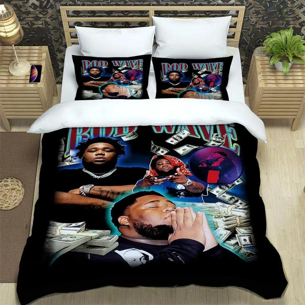 Popular Music Rod Wave Print Bedding Sets Exquisite Bed Supplies Set Duvet Cover Comforter Set Bedding Set Luxury Birthday Gift