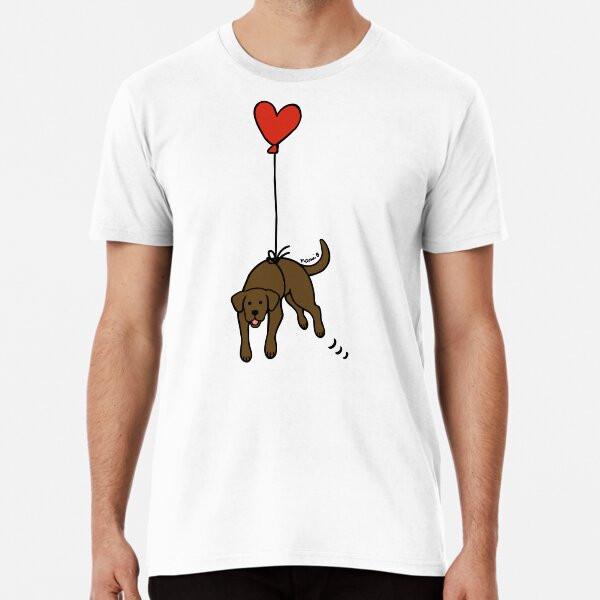 

Chocolate Labrador Floating in the Air Premi S to 5XL Made in the AU/USA T-Shirt M