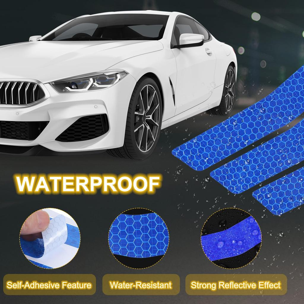 PATIKIL 2 Sets Reflective Stripe Sticker Night High Visibility Reflective Decal Waterproof Safety Warning