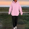 Women's Fashion Casual Solid Color Loose Hooded Sweatshirt Suit