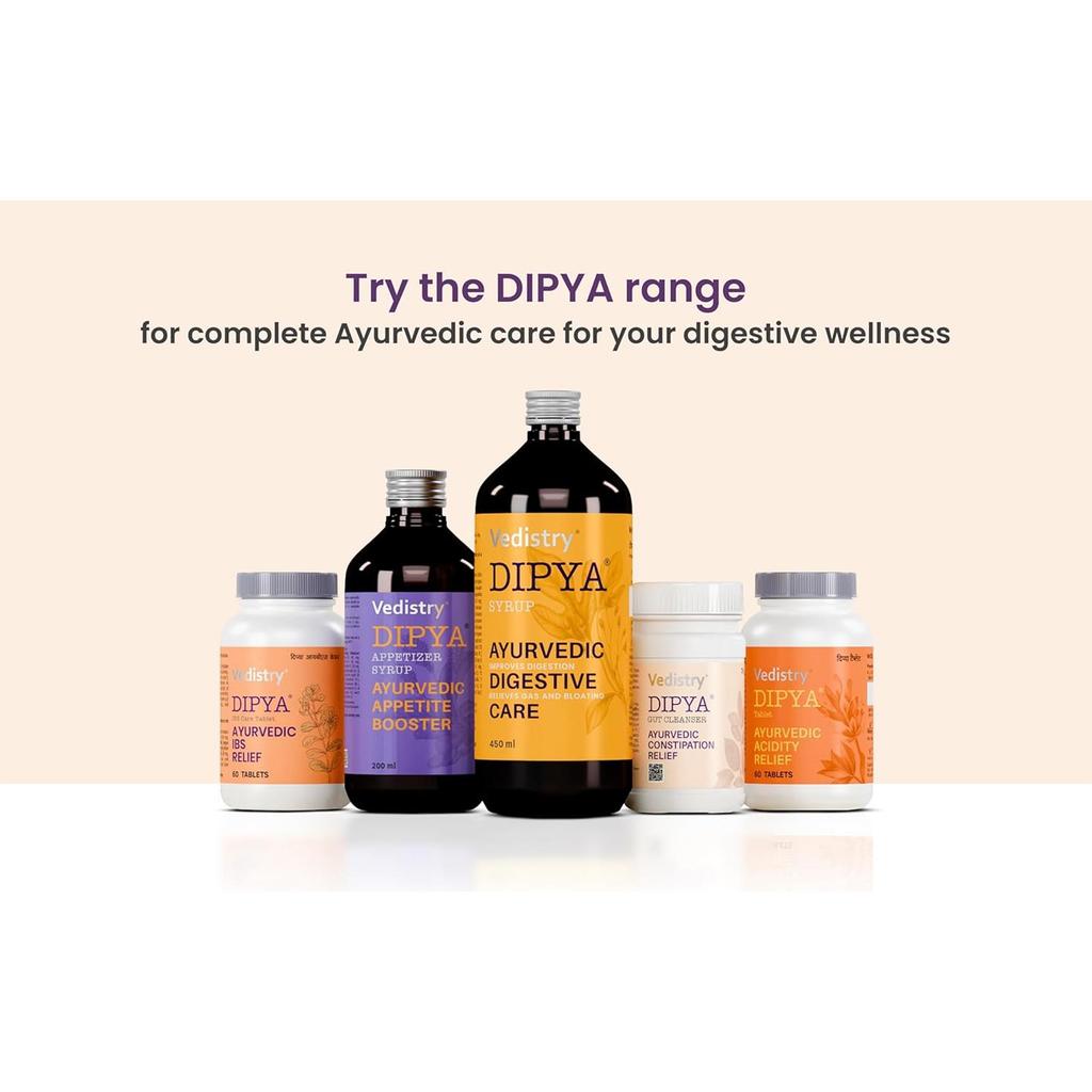 Charak Pharma Dipya Acidity Relief Tablets Pack Of 2 X 60 Tablets, Natural Digestive Support, Ayurvedic Gut Balance