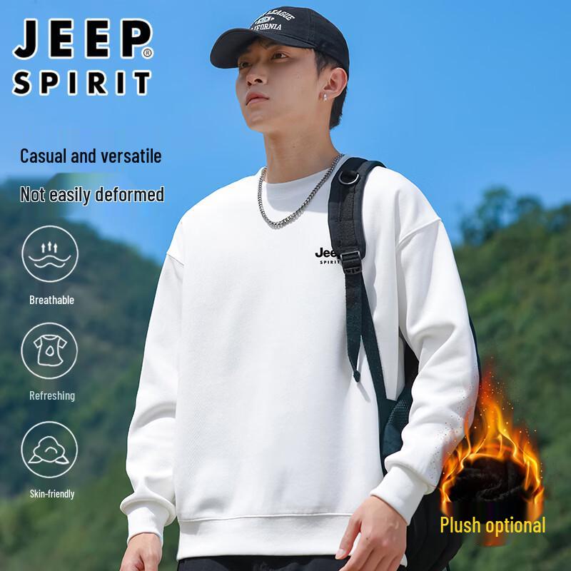 JEEP SPIRIT Men's Loose Fit Round Neck Sweatshirt