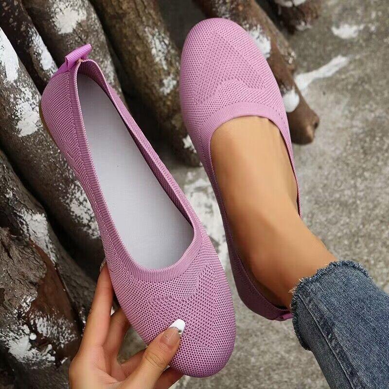 Foreign trade large size 4344 flat-bottomed casual single shoes women's spring and autumn new foot cover shallow mouth women's Doudou work shoes