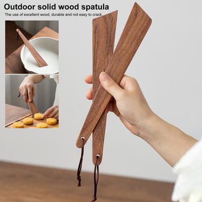 1/2Pcs Teak Wood Spatula for Cooking Flat Spatula Turner for Flipping