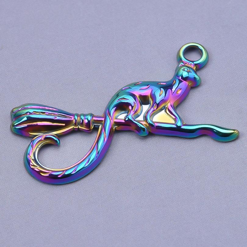 Fashion Rainbow Color Stainless Steel Butterfly Charms For Jewelry Making Supplies Animal Pendant Charm Bee Wolf Insect Findings